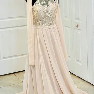 May Queen Elegant Cream Evening Gown